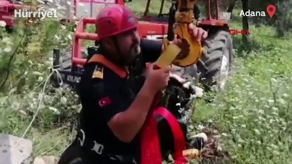 Sahibinden kaçan dana kuyuya düştü