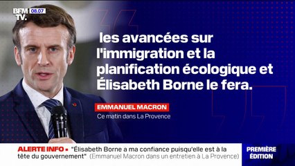 Emmanuel Macron annonce qu'Élisabeth Borne fera le point sur plusieurs réformes "dans les 15 premiers jours de juillet"