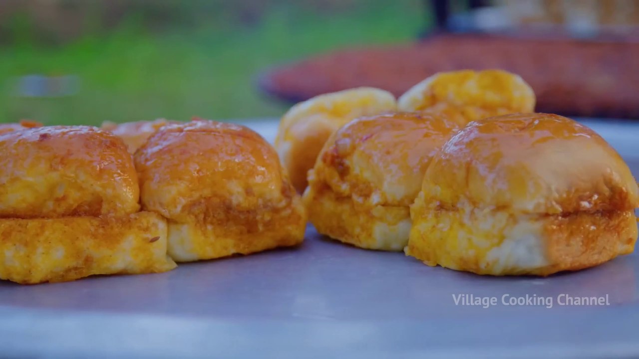 PAV BHAJI - Mumbai Special Street Food Recipe Cooking In Village - Butter Pav Bhaji Recipe