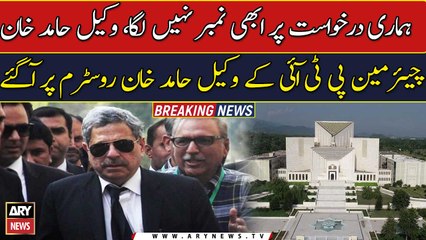 Chairman PTI lawyer Hamid Khan came to the rostrum