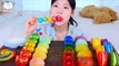 ASMR MUKBANG Rainbow Desserts Ice cream Rice cake, Kyoho Jelly, Macaroon, Chocolate, Cotton candy)