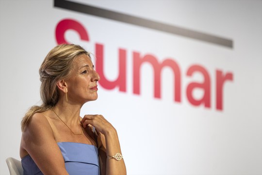 Yolanda Díaz afirma que PP y Vox hacen campaña en toda España en contra de Catalunya