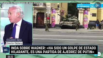 Inda sobre Wagner: «Ha sido un golpe de Estado hilarante, es una partida de ajedrez de Putin»