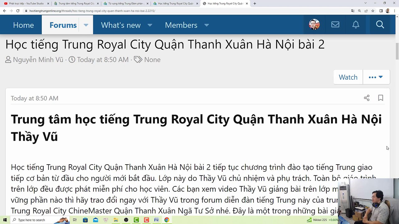 Học tiếng Trung Royal City Quận Thanh Xuân Hà Nội Bài 2 Lớp em Nguyễn Anh Tuấn
