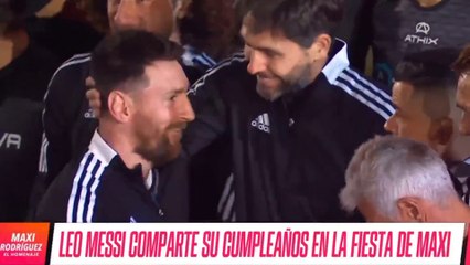 Lionel Messi scores first half HAT-TRICK in Maxi Rodriguez's , packed stadium sings him Happy Birthday!