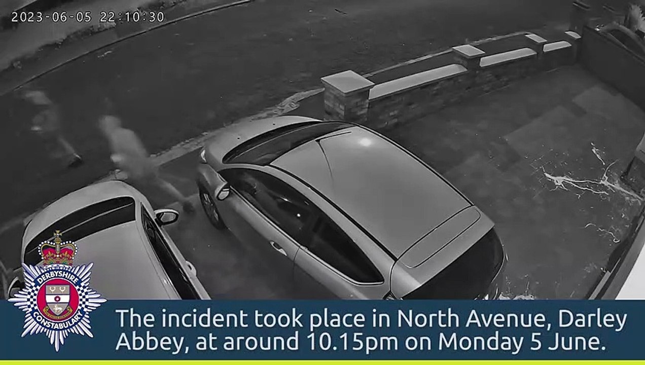 Police hunt yobs caught on CCTV hurling paint on Darley Abbey house