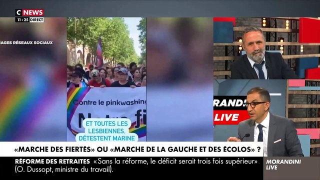 Gay Pride - Slogans anti RN, anti Marine Le Pen et Philippot, drapeau français arraché: Grosse polémique ce matin dans Morandini Live sur CNews avec un débat très tendu - VIDEO