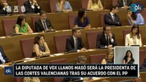 La diputada de Vox Llanos Masó será la presidenta de las Cortes Valencianas tras su acuerdo con el PP