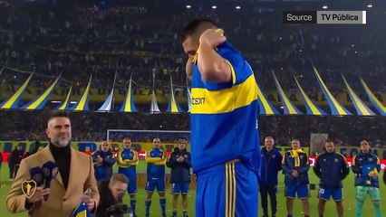 Riquelme hails Maradona and Messi in testimonial speech