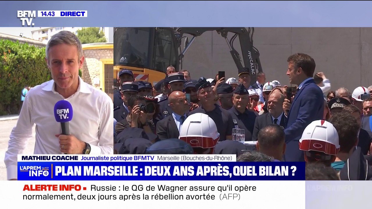 Après avoir fait le bilan du "Plan Marseille", Emmanuel Macron va rencontrer des familles de victimes de fusillades, liées au trafic de drogue