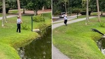 Terrifying moment alligator chases fisherman in South Carolina