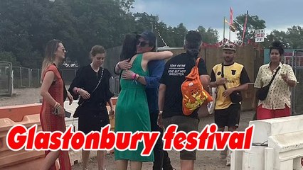 Princess Beatrice spotted hugging friends on final day of Glastonbury