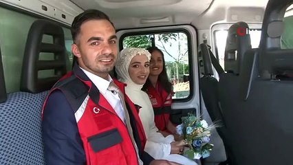 Mobil Sosyal Hizmet Aracı gelin arabası oldu