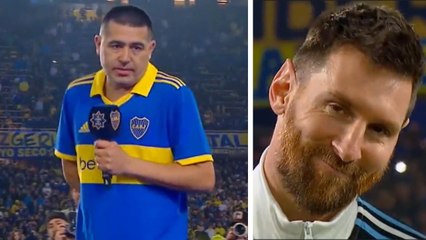 El emotivo discurso de Riquelme en su despedida: A Maradona... y a Messi
