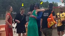 Princess Beatrice and husband spotted hugging friends on final day of Glastonbury