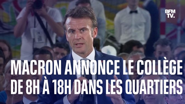 Emmanuel Macron annonce l'instauration du collège de 8h à 18h dans les quartiers d'éducation prioritaire