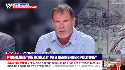 Putsch avorté de Wagner: "[La position de Vladimir Poutine] est affaiblie mais pas au point qu'on puisse le renverser", estime Marat Gabidullin, ancien membre de la milice Wagner
