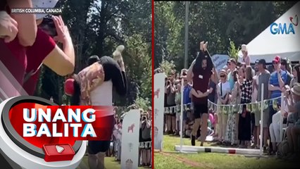 Mga mister, nagpabilisan sa obstacle course habang buhat ang kani-kanilang misis | UB