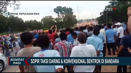 Sopir Taksi Daring dan Konvensional Terlibat Bentrok di Bandara Hang Nadim Batam