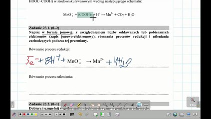 REDOX MnO4+(COOH)2+H^(+) Mn^(2+) + CO2 + H2O. ZADANIE 23 CKE 2015 MAJ #chemia #chemistry