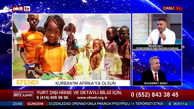 Efendi Derneği'nin Kurban faaliyetleri ve hizmetleri