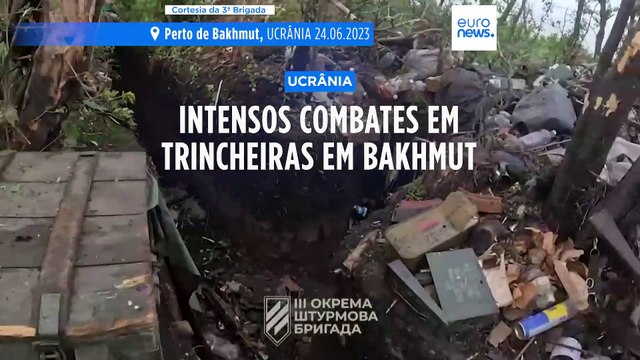 Forças ucranianas em intensos combates a partir de trincheiras em Bakhmut