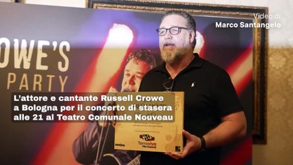 Russell Crowe in conferenza stampa: "Non vedo l'ora di visitare Bologna"