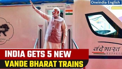 Download Video: PM Modi flags off 5 Vande Bharat trains, 2 in MP ahead of the polls | Oneindia News