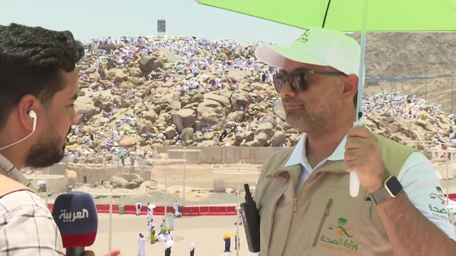 لم نسجل أي حالات وبائية بين الحجاج ... وزير الصحة السعودي لـ #العربية: رفعنا عدد الأسرة الطبية للتعامل مع حالات الإجهاد الحراري و ندعو الحجاج لاستخدام المظلات لتفادي ضربات الشمس #العربية_في_الحج #السعودية