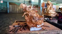 Carving LUFFY Gear 5 vs KAIDO - One Piece - from a piece of wood - An Amazing Fighting Diorama