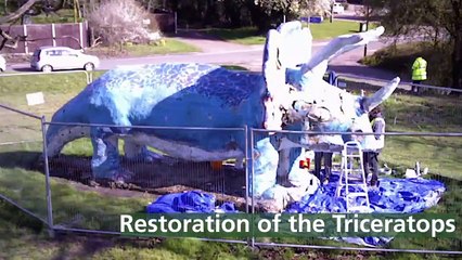 Time lapse video shows transformation of famous dinosaur in Milton Keynes