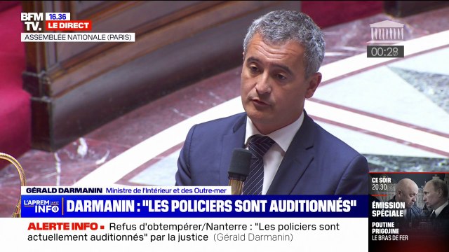 Refus d'obtempérer à Nanterre: On doit respecter le deuil des familles, mais [aussi] la présomption d'innocence des policiers , affirme le ministre de l'Intérieur, Gérald Darmanin