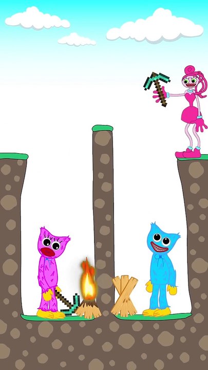 TOP 3 Sad and Funny Animated Cartoons about Huggy Wuggy and Kissy Missy _  #shorts