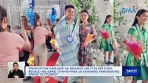 Graduation garland na binubuo ng P100,000 cash, regalo ng isang tiyahin para sa kanyang pamangking Grade 10 student | Saksi