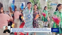 Graduation garland na binubuo ng P100,000 cash, regalo ng isang tiyahin para sa kanyang pamangking Grade 10 student | Saksi