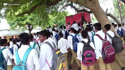 Animal Rescue.Stampede among children to see the dangerous animal that fell in the well of this inter college!