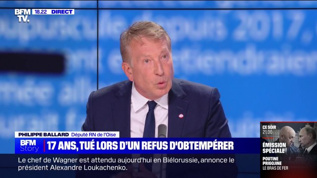 Refus d’obtempérer à Nanterre: Je vous dirai après l'enquête si ces images sont choquantes , déclare Philippe Ballard (RN)