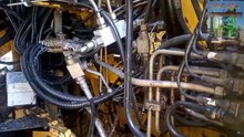 Getting a closer look at inside of New Holland Fx48 Harvester Machine
