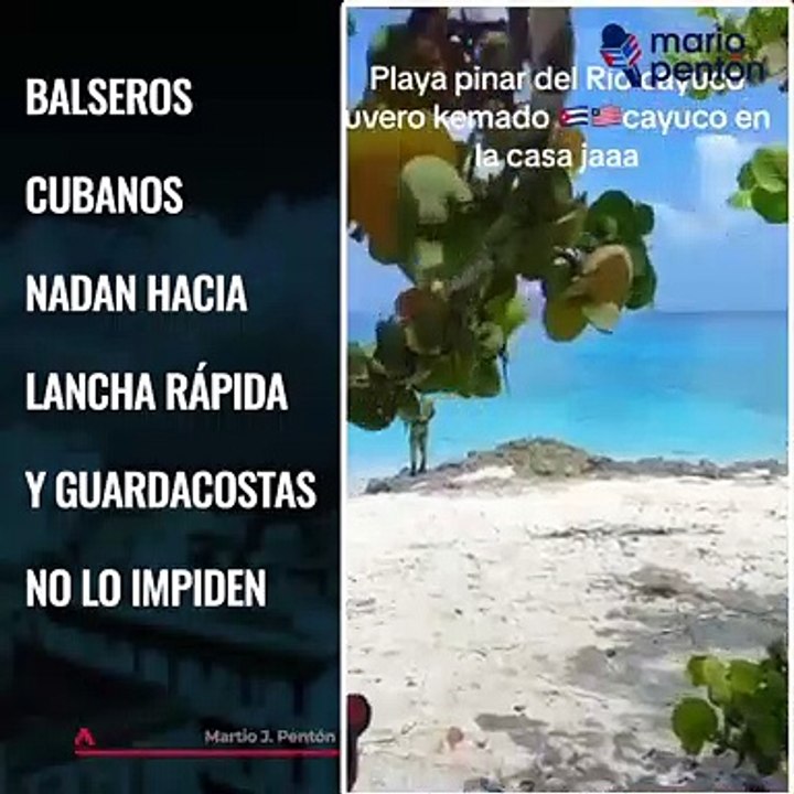 BALSEROS CUBANOS NADAN HACIA LANCHA RÁPIDA Y GUARDACOSTAS NO LO IMPIDEN