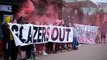 Anti-Glazer protesters block Manchester United megastore on day of new kit release