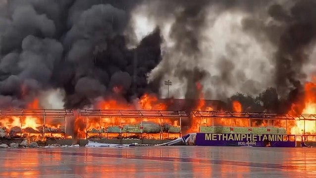 Authorities in Myanmar burn over $400 million worth of seized drugs in special ceremony