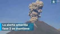 Amaneció bravo: captan dos explosiones del volcán Popocatépetl