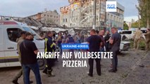 Krieg in der Ukraine - Bombenangriff auf Pizzeria in Kramatorsk, 3 Tote, viele Verletzte