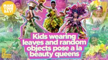 Kids wearing leaves and random objects pose a la beauty queens | Make Your Day