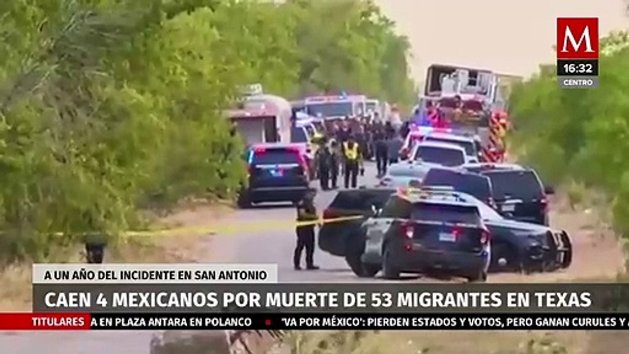 Detienen a cuatro mexicanos por la muerte de migrantes dentro de una caja de tráiler en Texas