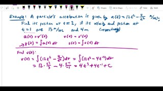 Antiderivatives - Initial value problem using rectilinear motion