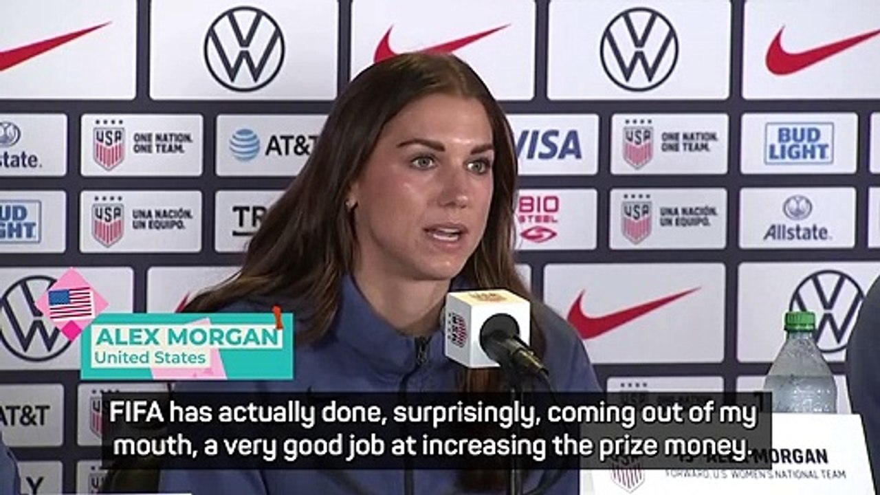Alex Morgan praises 'surprisingly good' FIFA for prize money payments