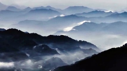 Çin'deki Longmian Dağı'nın tabloyu andıran manzarası