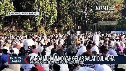 Suasana Warga Muhammadiyah Salat Iduladha di Lapang Lodaya