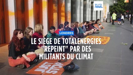 Le siège britannique de TotalEnergies "repeint" par des militants du climat